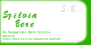 szilvia bere business card